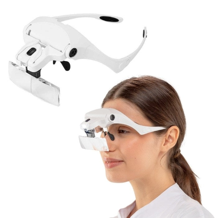 V5 ヘッド拡大鏡 5枚のレンズとダブル LED 付き