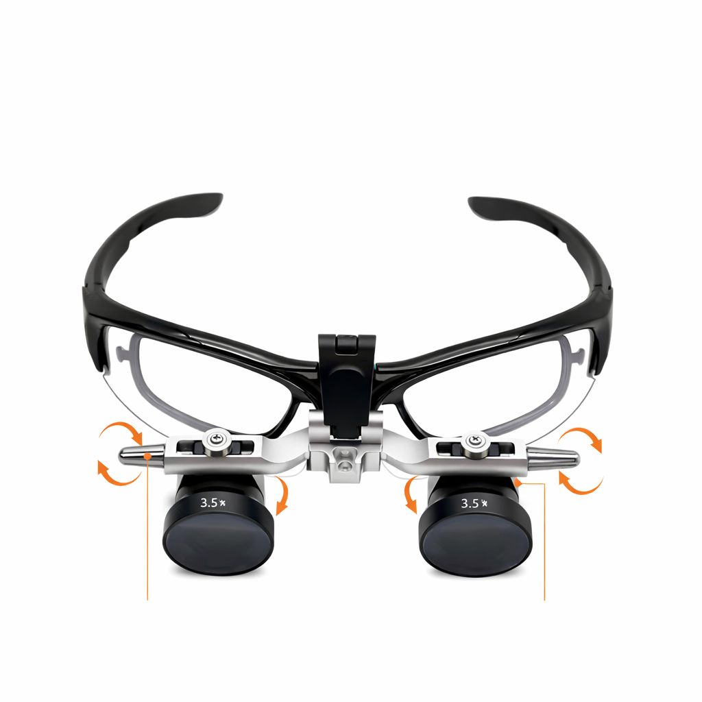 インターピュピラ調整付き拡大鏡T1とヘッドライト