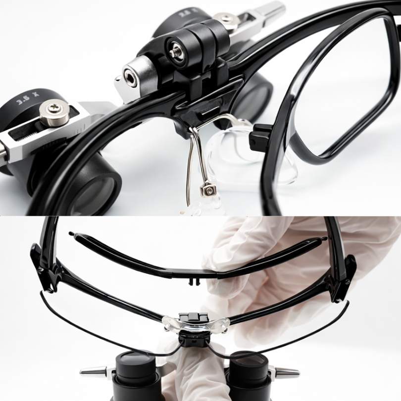 インターピュピラ調整付き拡大鏡T1とヘッドライト
