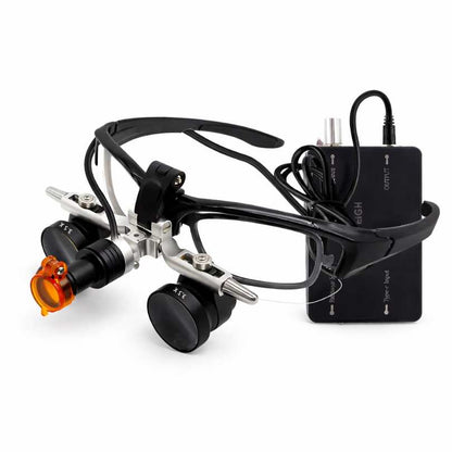 インターピュピラ調整付き拡大鏡T1とヘッドライト