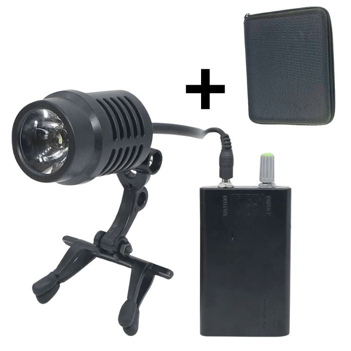 F1 メガネに取り付けられる超軽量フロントライト50,000 ルーメンの拡大鏡