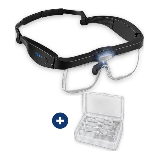 Lupa T4 negra + estuche con 5 lentes intercambiables