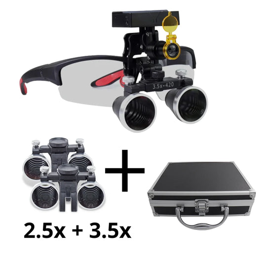 拡大鏡 X1 Pro 2.5倍 + 3.5倍のレンズセット + メタルケース付き